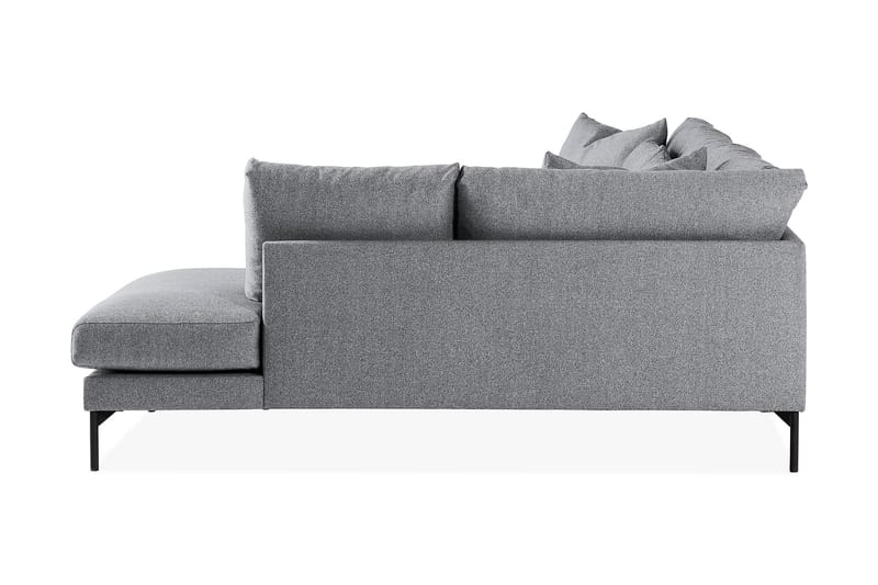 Menard 4-personers Højrevendt Dyb L-formet Chaiselongsofa i Stof - Grå - Møbler - Sofaer - Sofa med chaiselong