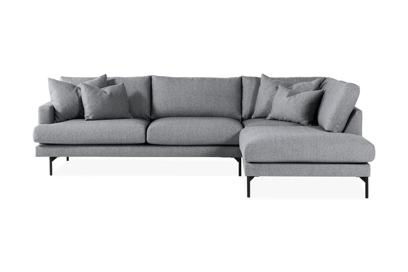 Menard 4-personers Højrevendt Dyb L-formet Chaiselongsofa i Stof - Grå - Møbler - Sofaer - Sofa med chaiselong