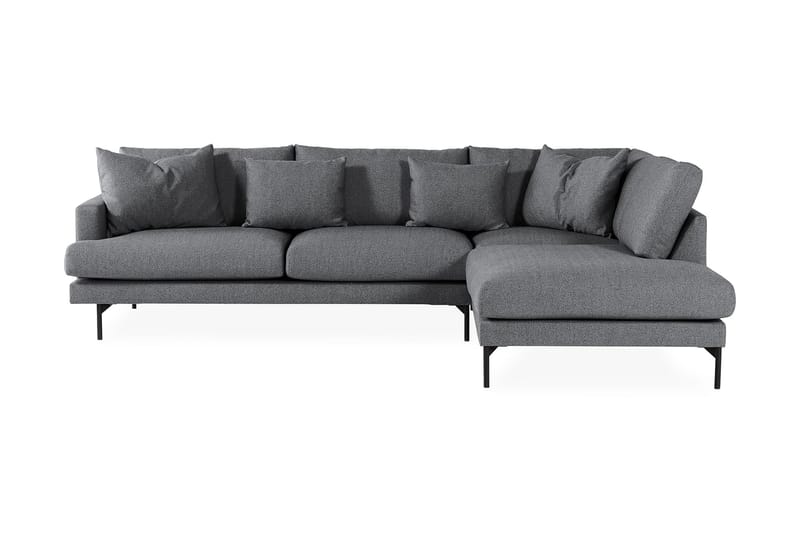 Menard 4-personers Højrevendt L-formet Chaiselongsofa i Stof - Mørkegrå - Møbler - Sofaer - Sofa med chaiselong