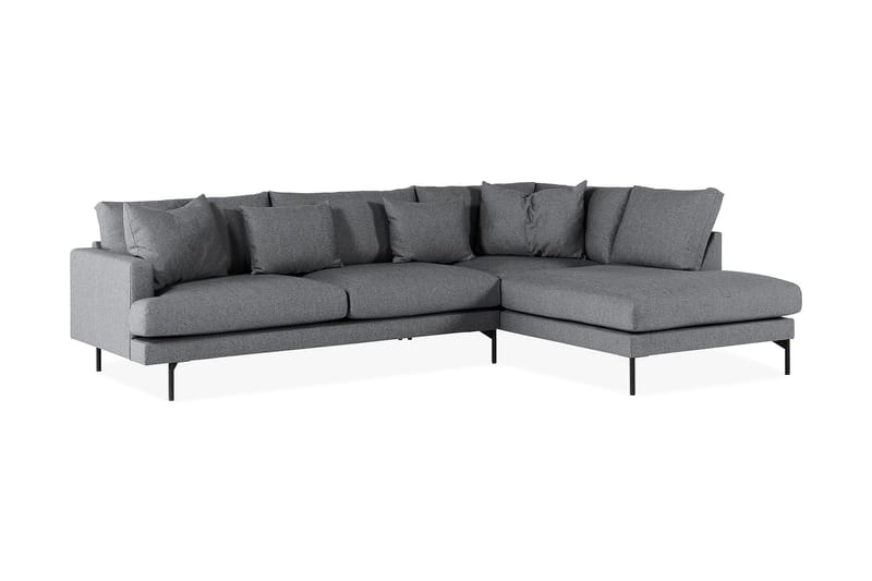 Menard 4-personers Højrevendt L-formet Chaiselongsofa i Stof - Mørkegrå - Møbler - Sofaer - Sofa med chaiselong