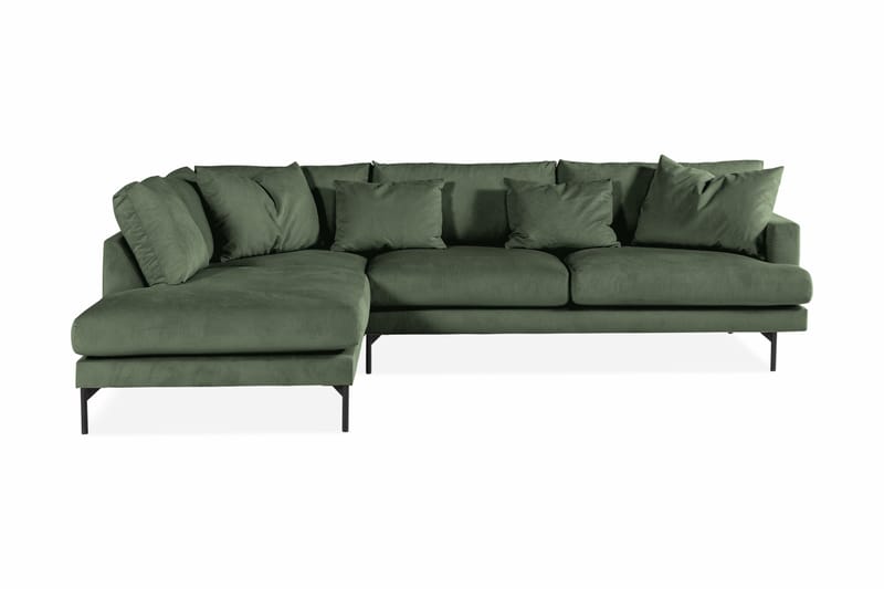 Menard 4-personers Venstrevendt L-formet Chaiselongsofa i Manchester - Grøn - Møbler - Sofaer - Sofa med chaiselong