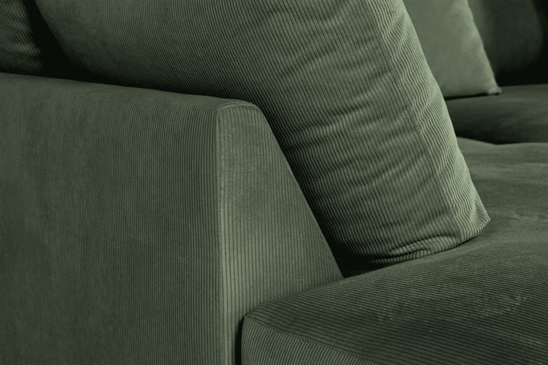 Menard 4-personers Venstrevendt L-formet Chaiselongsofa i Manchester - Grøn - Møbler - Sofaer - Sofa med chaiselong