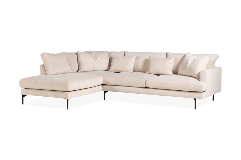 Menard 4-personers Venstrevendt L-formet Chaiselongsofa i Manchester - Beige - Møbler - Sofaer - Sofa med chaiselong