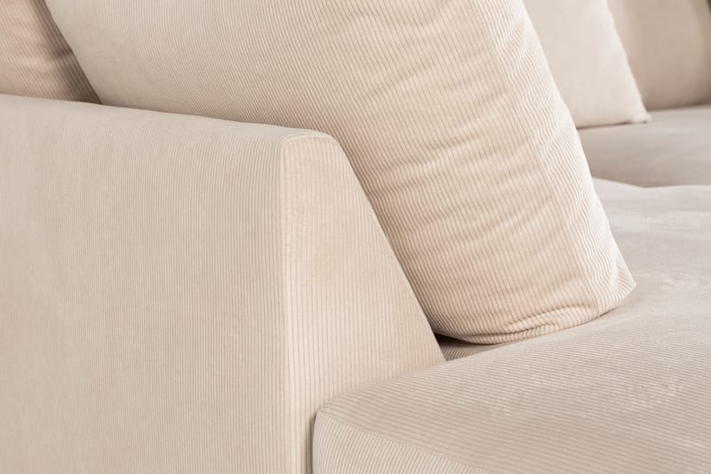 Menard 4-personers Venstrevendt L-formet Chaiselongsofa i Manchester - Beige - Møbler - Sofaer - Sofa med chaiselong