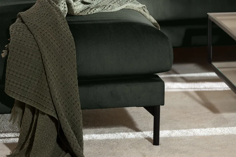 Menard 4-personers Venstrevendt Dyb L-formet Chaiselongsofa i Manchester - Grøn - Møbler - Sofaer - Sofa med chaiselong