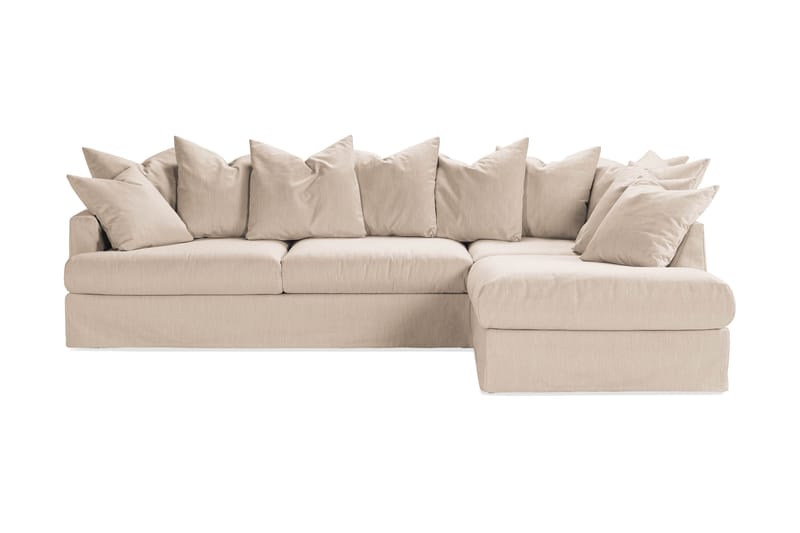 Menard 4-personers Højrevendt L-formet Chaiselongsofa i Stof - Beige - Møbler - Sofaer - Sofa med chaiselong