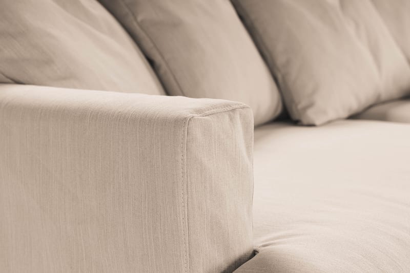 Menard 4-personers Højrevendt L-formet Chaiselongsofa i Stof - Beige - Møbler - Sofaer - Sofa med chaiselong
