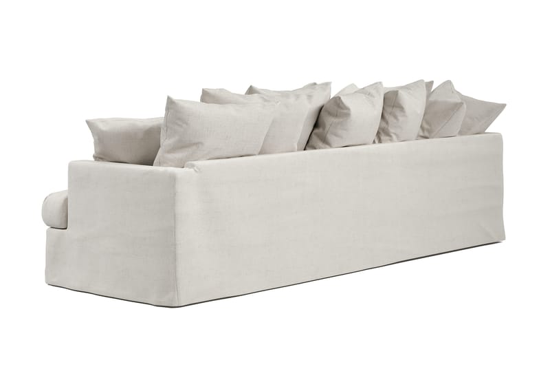 Menard 4-personers Venstrevendt Dyb L-formet Chaiselongsofa i Stof - Beige - Møbler - Sofaer - Sofa med chaiselong - 4 personers sofa med chaiselong