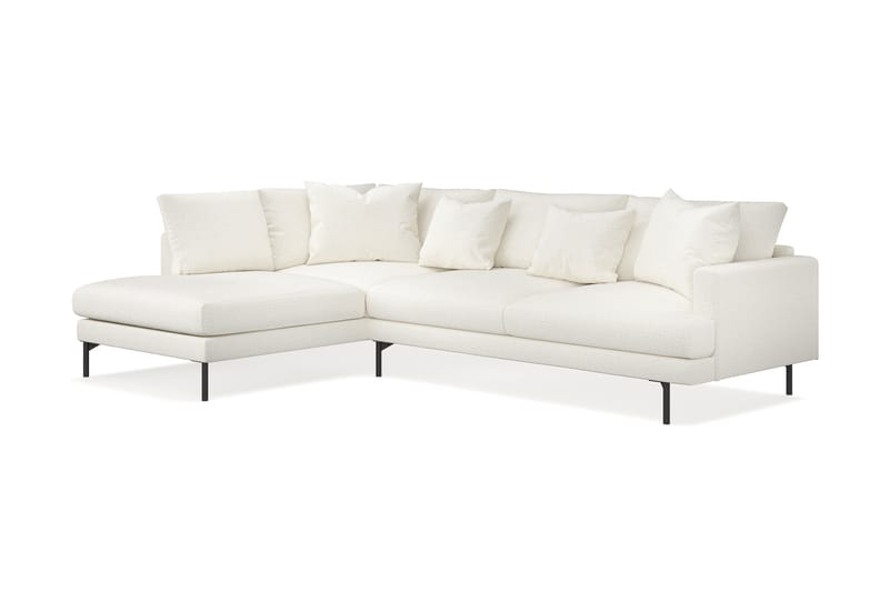 Menard 4-personers Venstrevendt L-formet Chaiselongsofa i Bouclé - Hvid - Møbler - Sofaer - Sofa med chaiselong