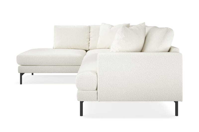 Menard 4-personers Venstrevendt L-formet Chaiselongsofa i Bouclé - Hvid - Møbler - Sofaer - Sofa med chaiselong