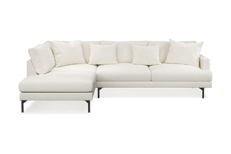 Menard 4-personers Venstrevendt L-formet Chaiselongsofa i Bouclé - Hvid - Møbler - Sofaer - Sofa med chaiselong