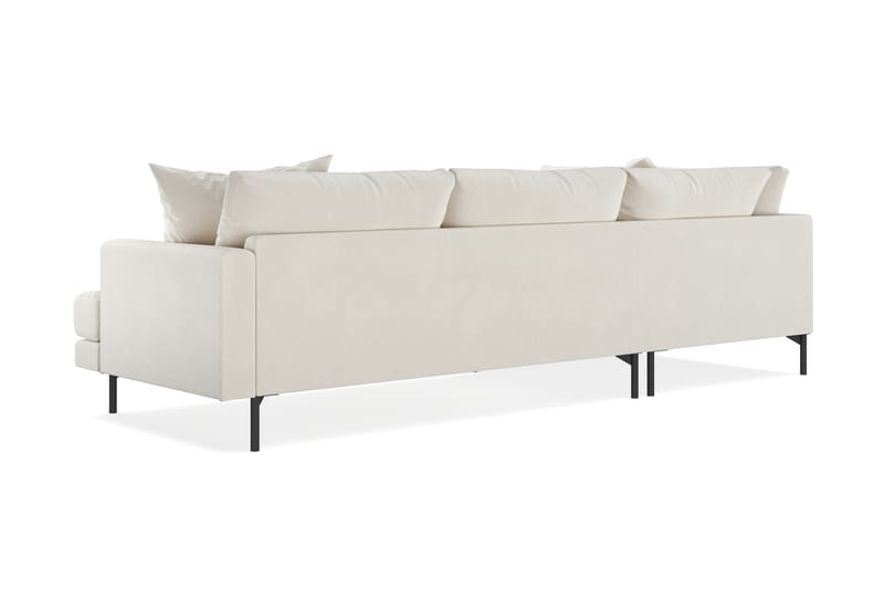 Menard 4-personers Venstrevendt L-formet Chaiselongsofa i Fløjl - Cremehvid - Møbler - Sofaer - Sofa med chaiselong