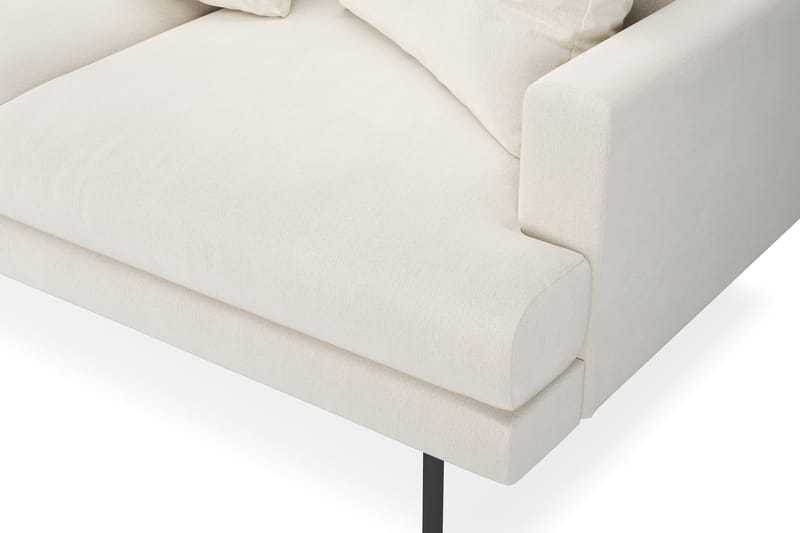 Menard 4-personers Venstrevendt L-formet Chaiselongsofa i Fløjl - Cremehvid - Møbler - Sofaer - Sofa med chaiselong