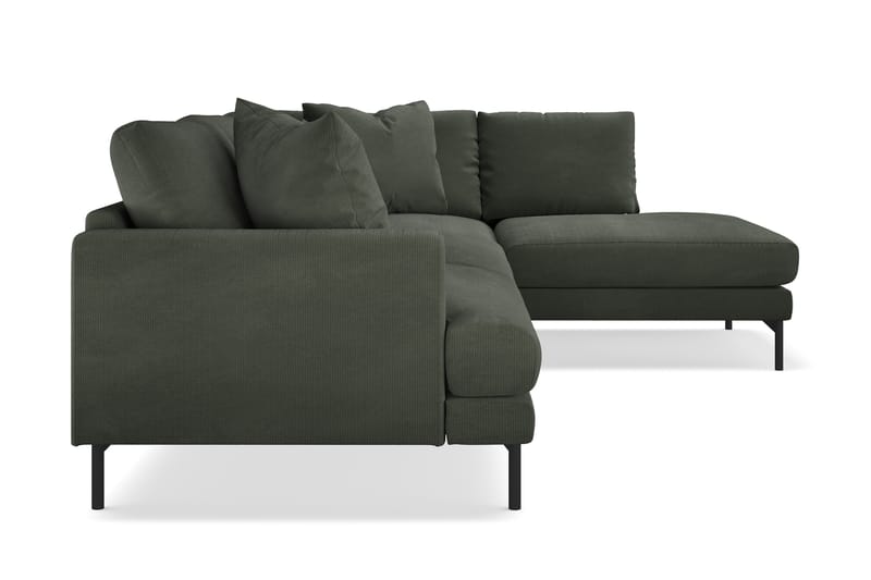 Menard 4-personers Højrevendt Dyb L-formet Chaiselongsofa i Manchester - Mørkegrøn - Møbler - Sofaer - Sofa med chaiselong