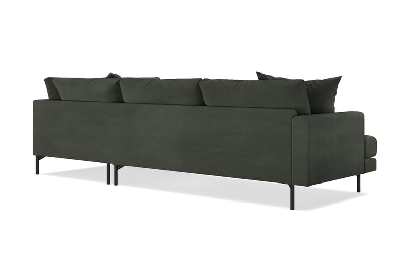Menard 4-personers Højrevendt Dyb L-formet Chaiselongsofa i Manchester - Mørkegrøn - Møbler - Sofaer - Sofa med chaiselong