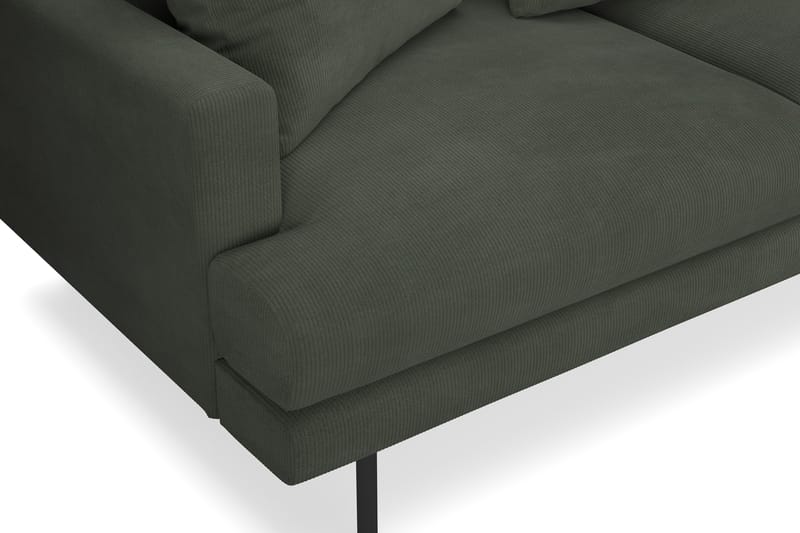 Menard 4-personers Højrevendt Dyb L-formet Chaiselongsofa i Manchester - Mørkegrøn - Møbler - Sofaer - Sofa med chaiselong