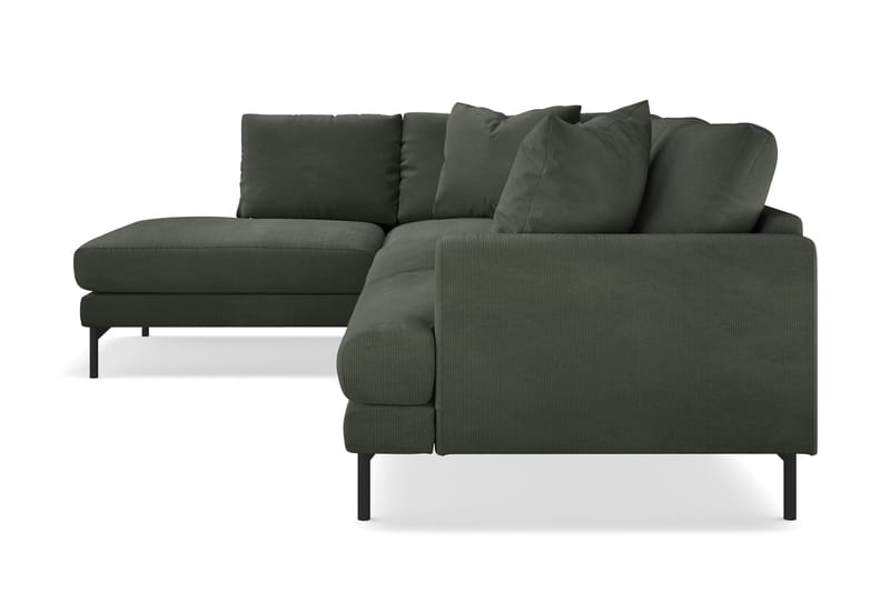 Menard 4-personers Venstrevendt Dyb L-formet Chaiselongsofa i Manchester - Mørkegrøn - Møbler - Sofaer - Sofa med chaiselong