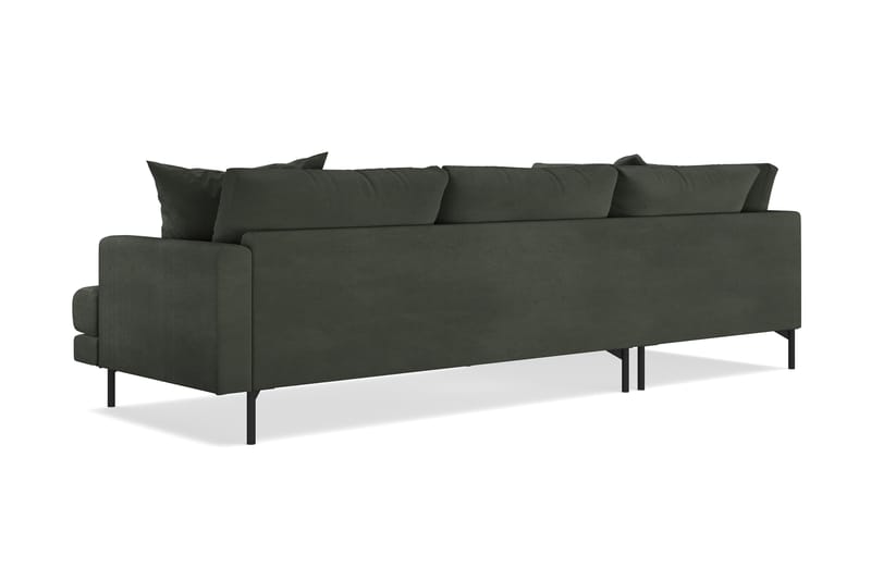 Menard 4-personers Venstrevendt Dyb L-formet Chaiselongsofa i Manchester - Mørkegrøn - Møbler - Sofaer - Sofa med chaiselong