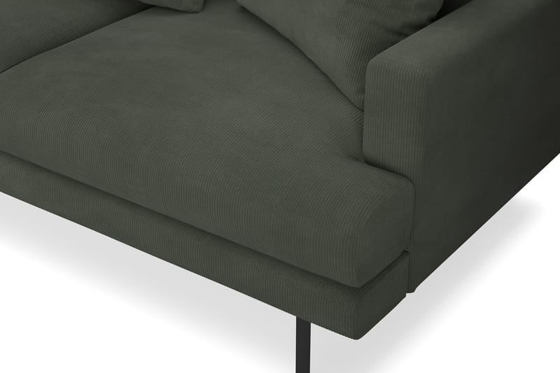 Menard 4-personers Venstrevendt Dyb L-formet Chaiselongsofa i Manchester - Mørkegrøn - Møbler - Sofaer - Sofa med chaiselong