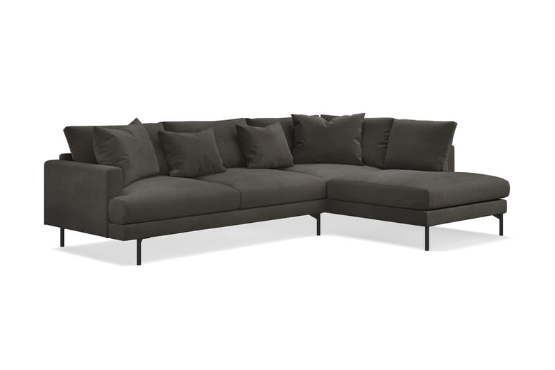 Menard 4-personers Højrevendt L-formet Chaiselongsofa i Manchester - Mørkegrå - Møbler - Sofaer - Sofa med chaiselong
