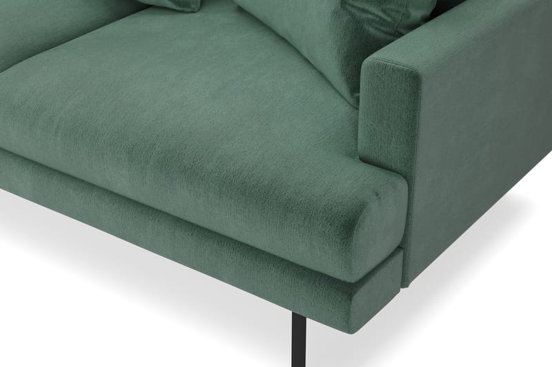 Menard 4-personers Venstrevendt L-formet Chaiselongsofa i Fløjl - Mørkegrøn - Møbler - Sofaer - Sofa med chaiselong