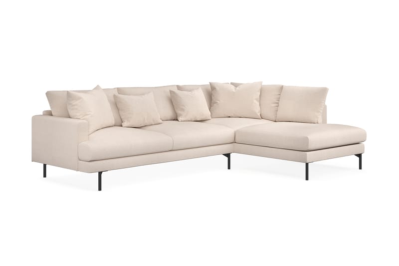 Menard 4-personers Højrevendt L-formet Chaiselongsofa i Stof - Beige - Møbler - Sofaer - Sofa med chaiselong