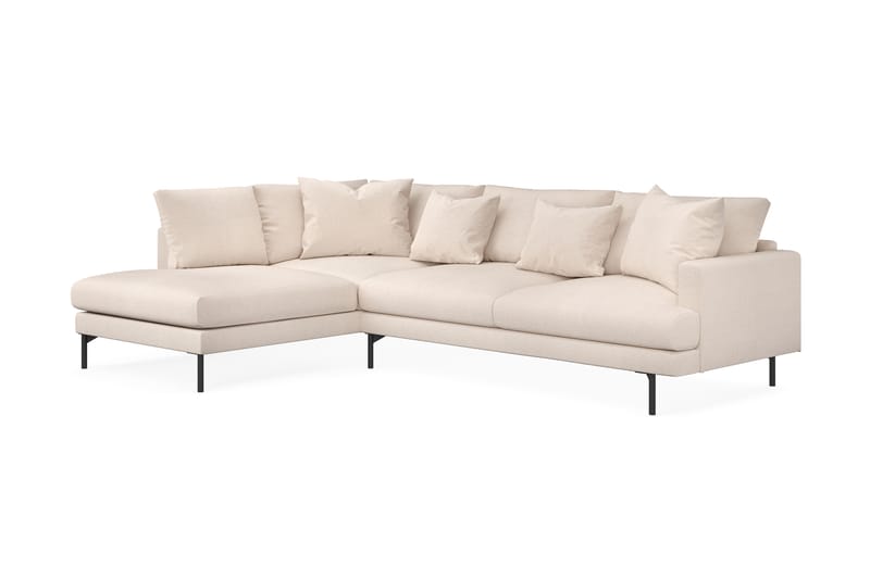 Menard 4-personers Venstrevendt L-formet Chaiselongsofa i Stof - Beige - Møbler - Sofaer - Sofa med chaiselong