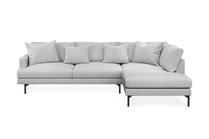 Menard 4-personers Højrevendt L-formet Chaiselongsofa i Stof - Lysegrå - Møbler - Sofaer - Sofa med chaiselong