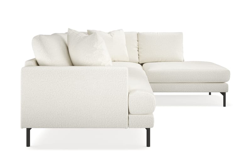 Menard 4-personers Højrevendt L-formet Chaiselongsofa i Bouclé - Hvid - Møbler - Sofaer - Sofa med chaiselong