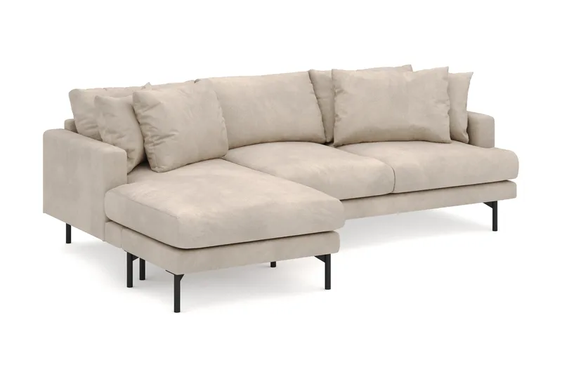 Menard 4-personers Venstrevendt Dyb L-formet Divansofa i Manchester - Greige - Møbler - Sofaer - Sofa med chaiselong