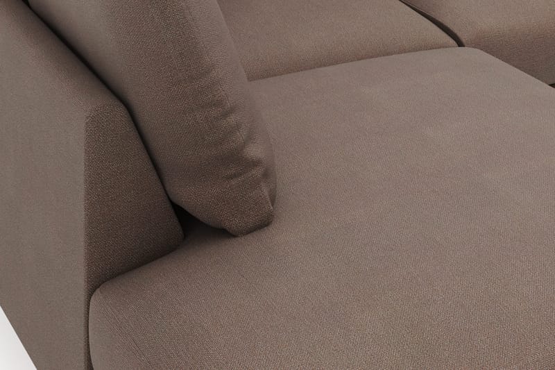 Menard 4-personers Venstrevendt Dyb L-formet Chaiselongsofa i Stof - Brun - Møbler - Sofaer - Sofa med chaiselong