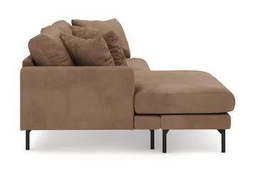 Menard 4-personers Venstrevendt L-formet Divansofa i Manchester - Brun - Møbler - Sofaer - Sofa med chaiselong