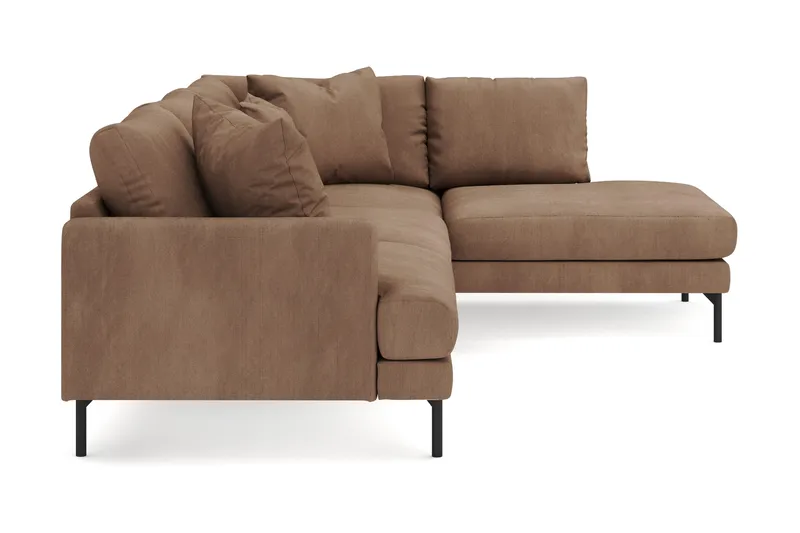 Menard 4-personers Højrevendt Dyb L-formet Chaiselongsofa i Manchester - Brun - Møbler - Sofaer - Sofa med chaiselong