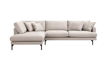 Menard 4-personers Venstrevendt Dyb L-formet Chaiselongsofa i Fløjl