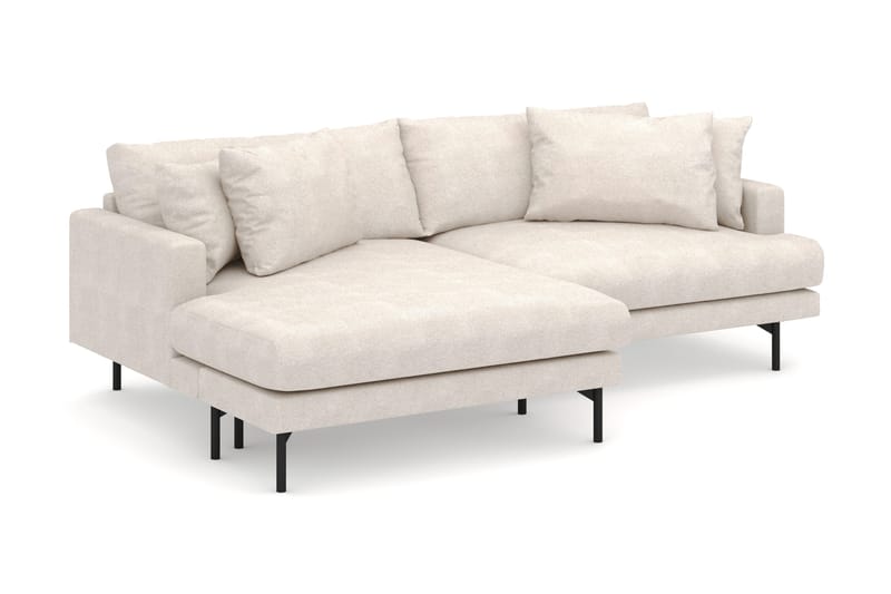 Menard 4-personers Venstrevendt L-formet Divansofa i Stof - Beige - Møbler - Sofaer - Sofa med chaiselong