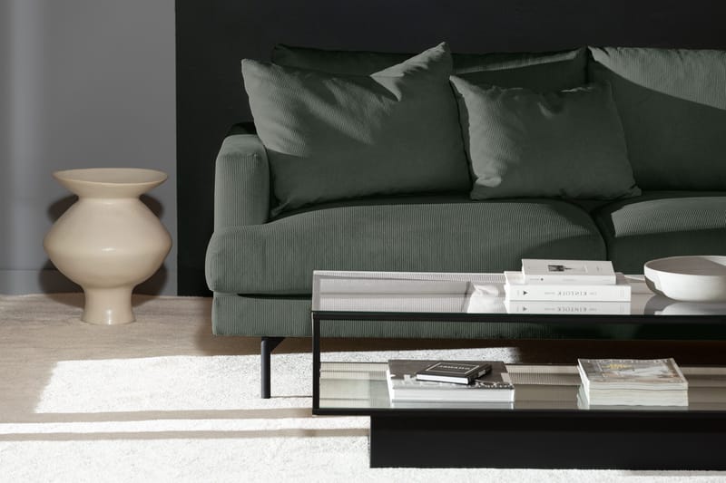 Menard 4-personers Højrevendt Dyb L-formet Chaiselongsofa i Manchester - Grøn - Møbler - Sofaer - Sofa med chaiselong