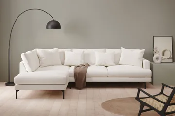 Menard 4-personers Venstrevendt Dyb L-formet Chaiselongsofa i Bouclé - Hvid - Møbler - Sofaer - Sofa med chaiselong