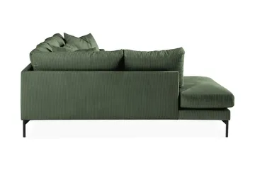 Menard 4-personers Venstrevendt Dyb L-formet Chaiselongsofa i Manchester - Grøn - Møbler - Sofaer - Sofa med chaiselong