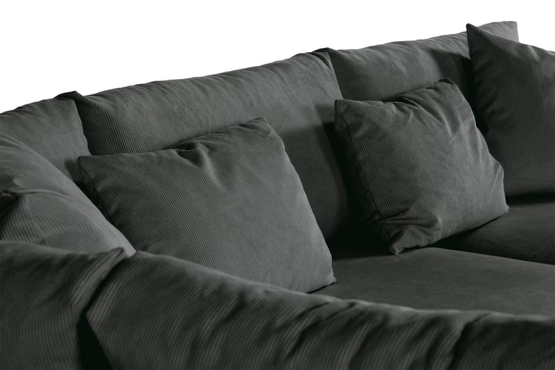 Menard 4-personers Venstrevendt Dyb L-formet Chaiselongsofa i Manchester - Grå - Møbler - Sofaer - Sofa med chaiselong