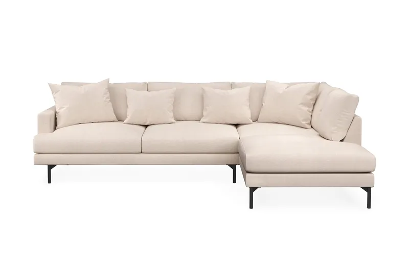 Menard 4-personers Højrevendt Dyb L-formet Chaiselongsofa i Stof, Beige