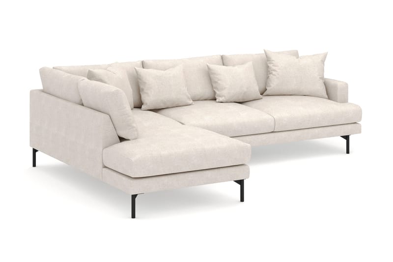 Menard 4-personers Venstrevendt Dyb L-formet Chaiselongsofa i Stof - Beige - Møbler - Sofaer - Sofa med chaiselong