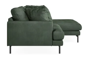 Menard 4-personers Højrevendt L-formet Divansofa i Manchester - Grøn - Møbler - Sofaer - Sofa med chaiselong - 4 personers sofa med chaiselong
