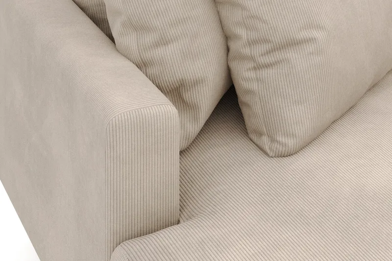 Menard 4-personers Venstrevendt Dyb L-formet Divansofa i Manchester - Greige - Møbler - Sofaer - Sofa med chaiselong