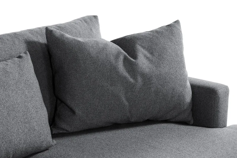 Menard 4-personers Venstrevendt Dyb L-formet Chaiselongsofa i Stof - Mørkegrå - Møbler - Sofaer - Sofa med chaiselong