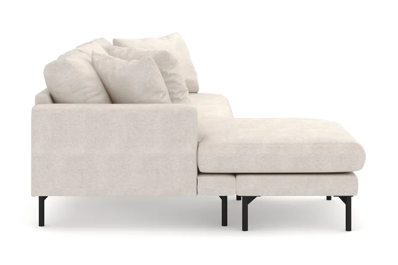 Menard 4-personers Venstrevendt Dyb L-formet Divansofa i Stof - Beige - Møbler - Sofaer - Sofa med chaiselong