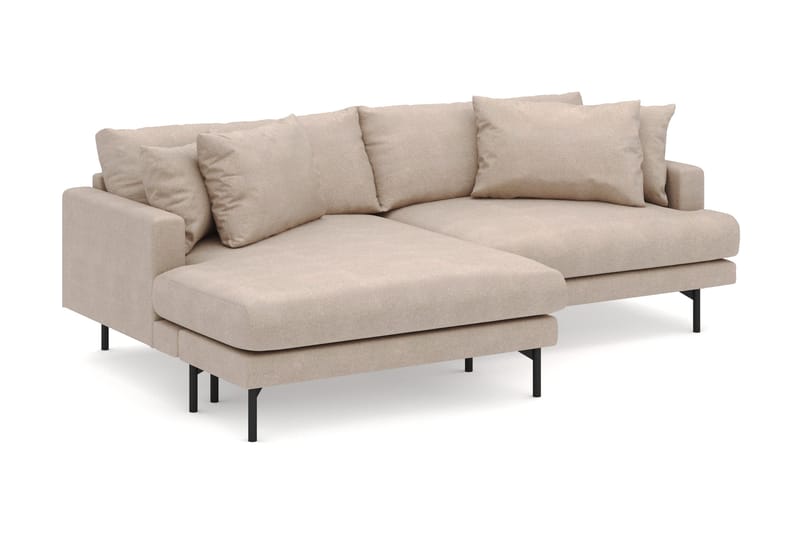 Menard 4-personers Venstrevendt L-formet Divansofa i Stof - Beige - Møbler - Sofaer - Sofa med chaiselong