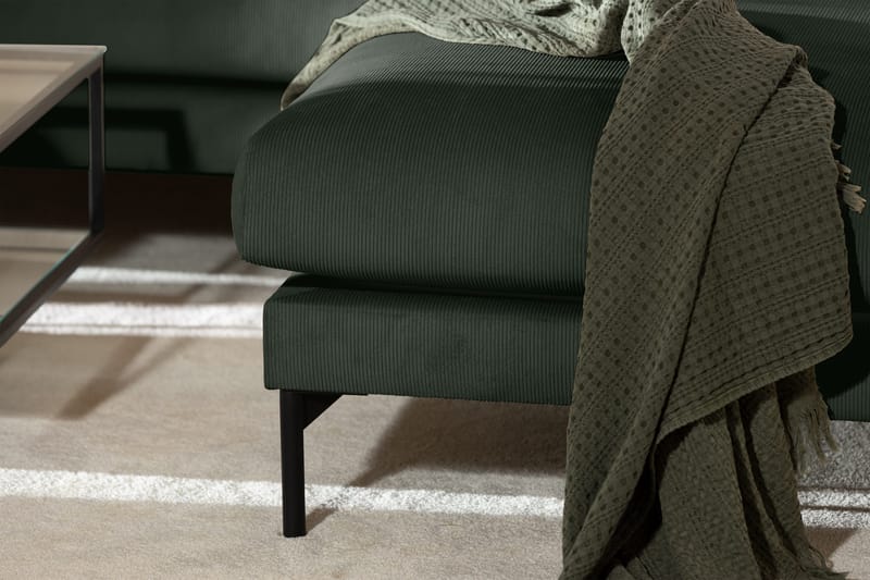 Menard 4-personers Højrevendt Dyb L-formet Chaiselongsofa i Manchester - Grøn - Møbler - Sofaer - Sofa med chaiselong