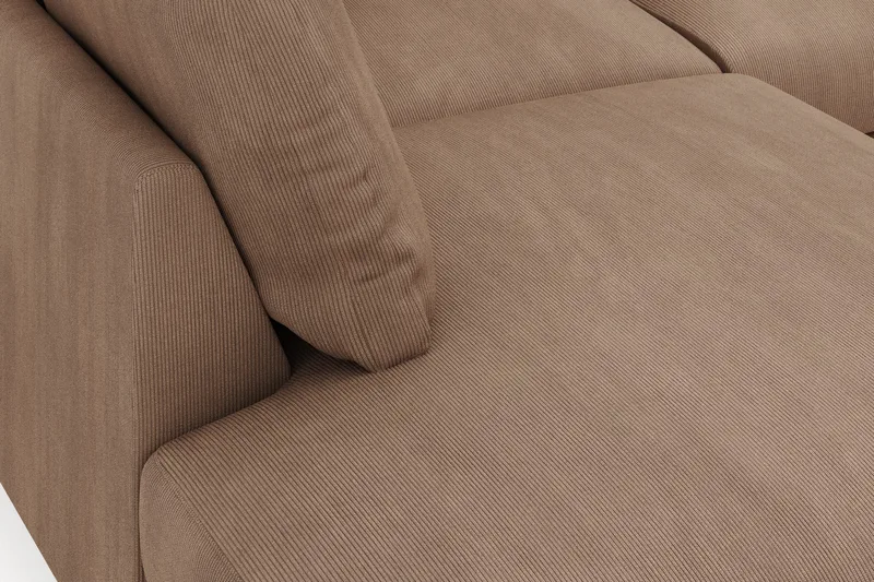 Menard 4-personers Venstrevendt Dyb L-formet Chaiselongsofa i Manchester - Brun - Møbler - Sofaer - Sofa med chaiselong