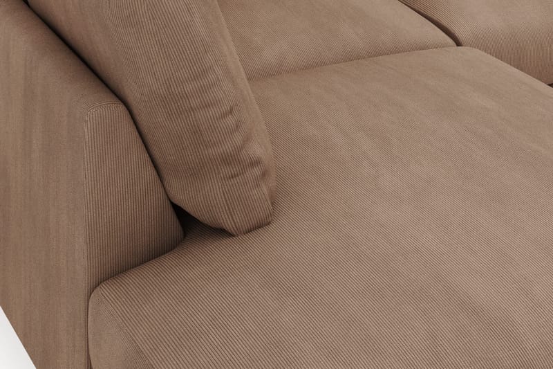 Menard 4-personers Venstrevendt Dyb L-formet Chaiselongsofa i Manchester - Brun - Møbler - Sofaer - Sofa med chaiselong