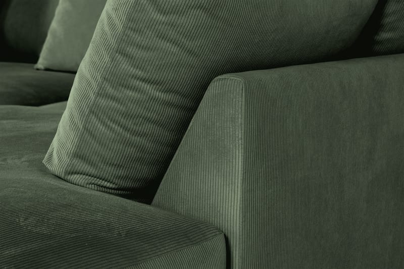 Menard 4-personers Højrevendt Dyb L-formet Chaiselongsofa i Manchester - Grøn - Møbler - Sofaer - Sofa med chaiselong